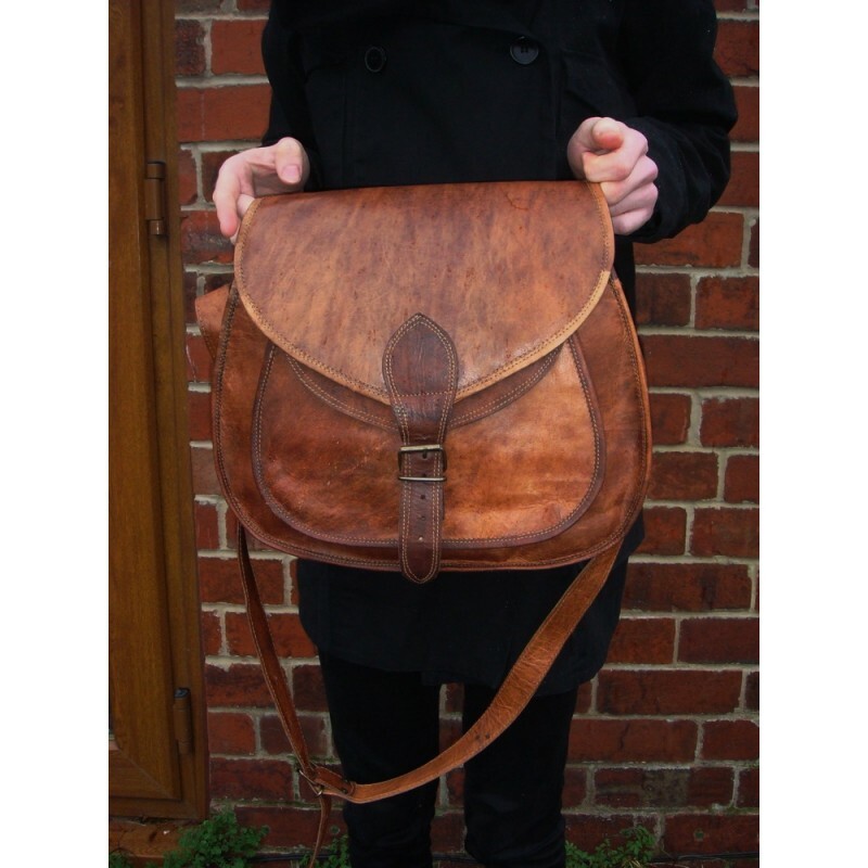New BIG SALE Women Vintage Brown Leather Messenger Cross Body Bag Handmade Purse