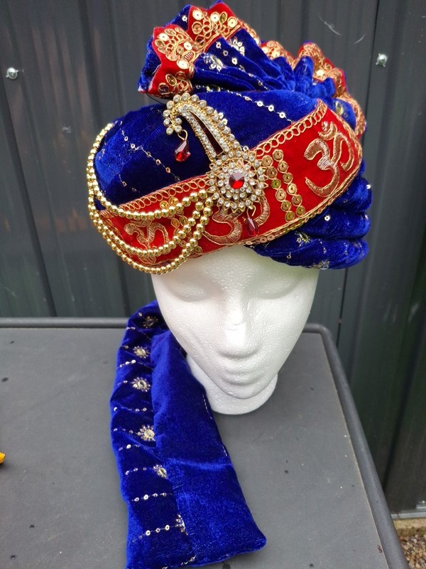 Indian Turban Dulha Safa Pagri Men Groom Wedding Maharajeh Baraati Bollywood Hat gallery