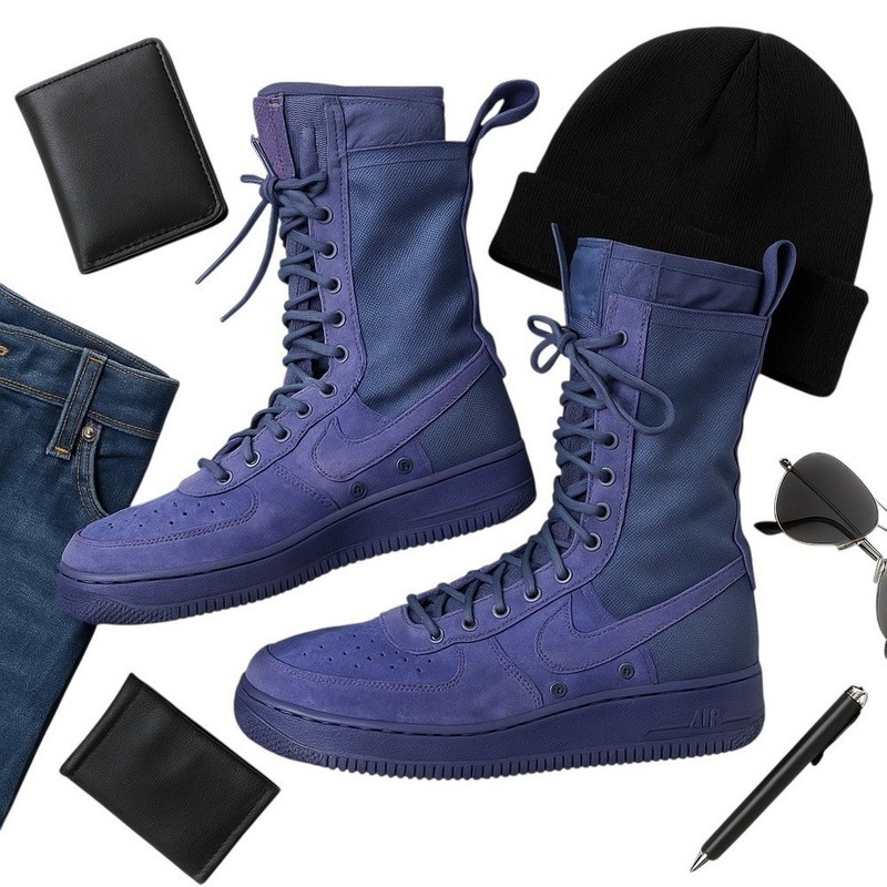 Nike SF Air Force 1 High Royal Blue Military Suede Boots Men's Size 15 GUC w COA gallery