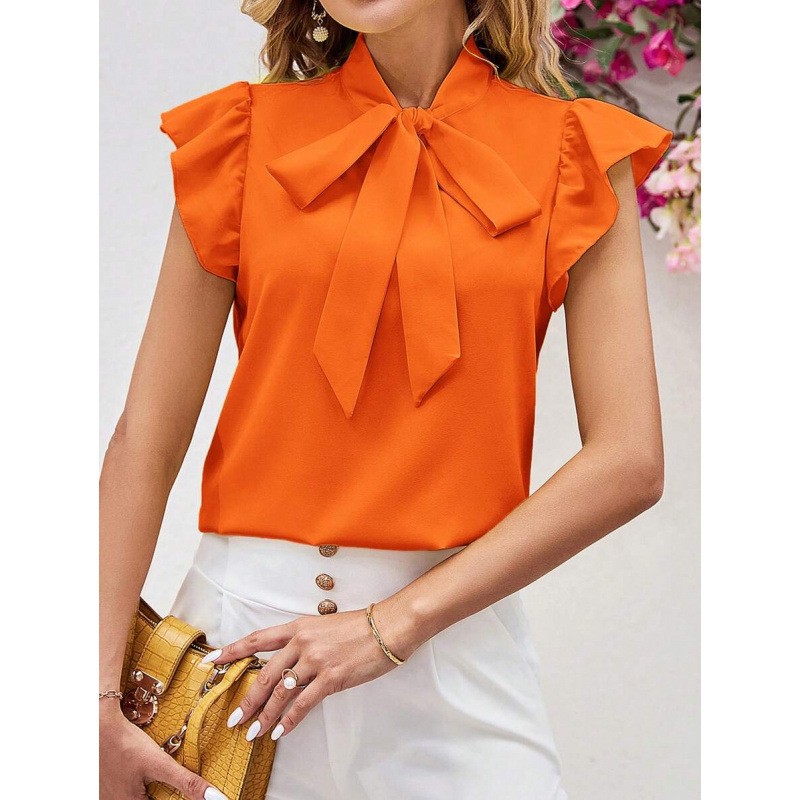 NEW European And American-style Elegant Blouse With A Bow Tie Sizes S-XXL gallery