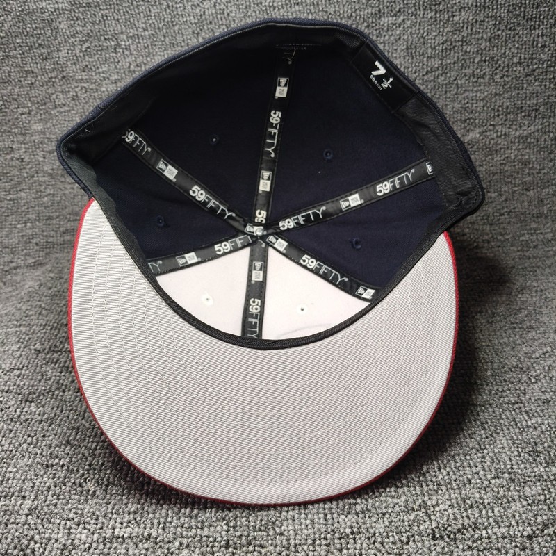 New Era USA 59FIFTY Fitted Flat Brim Red White Blue Hat 7 1 2 gallery