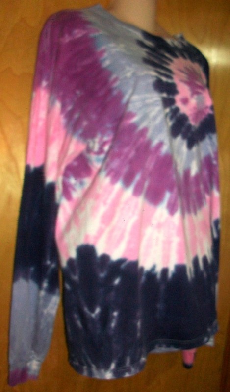 Vintage Anvil 100% Cotton Pink Purple Spiral Tie Dye Pullover T-Shirt Top LARGE gallery