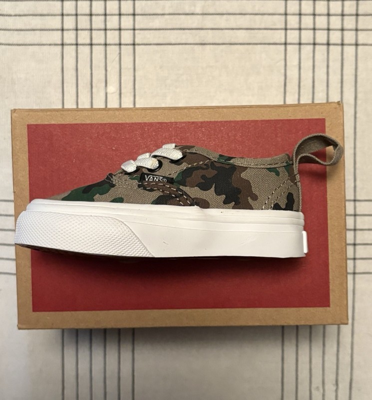 Vans Authentic Elas Shoes Toddler Sz 3.5 Multi-Cam Canvas Lace Up Sneakers gallery