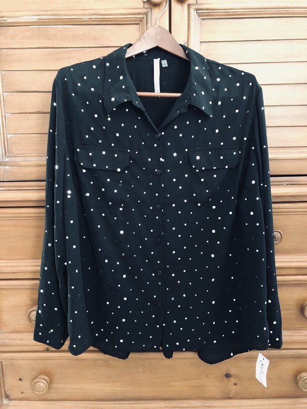 NEW! Women’s 3 X BLACK Blouse NY Collection•Evening Wear-just a little sparkle!