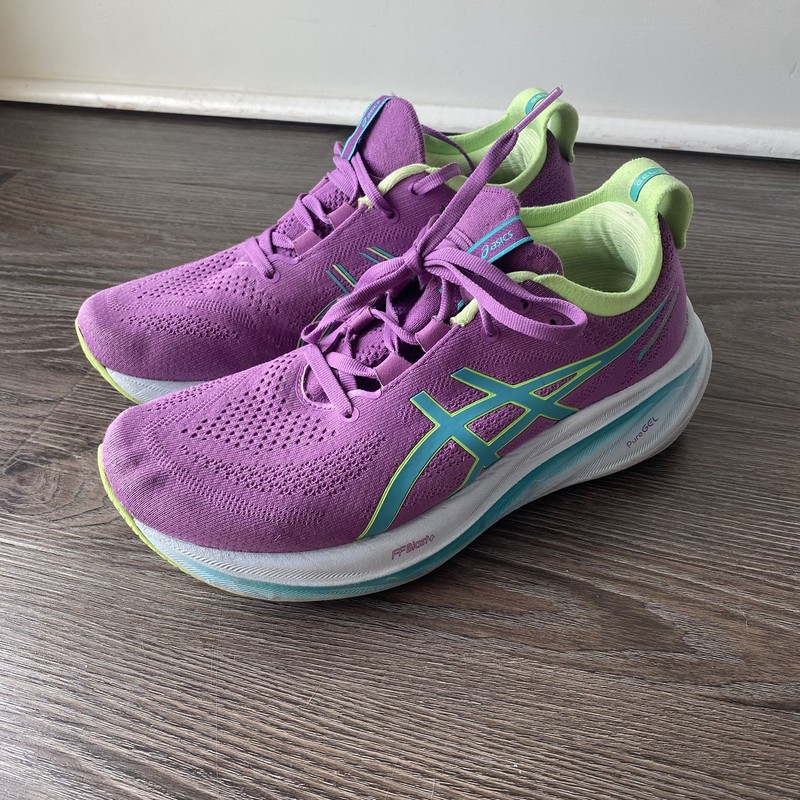 ASICS GEL-Nimbus 26 Lite-Show Women’s 9 Running Shoes Mesh Purple Green 2024