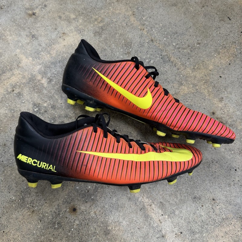 Nike Mercurial Vortex lll FG Soccer Cleats Shoes Black Crimson Mens Size 11