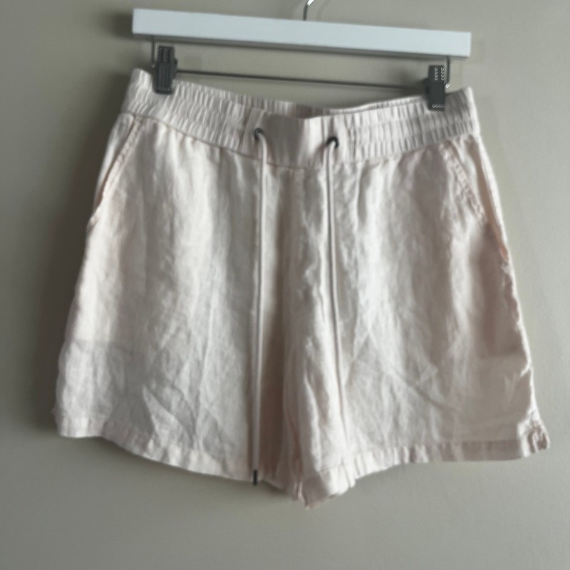 James Perse linen shorts 1 blush pink NWT elastic drawstring waist eurosummer