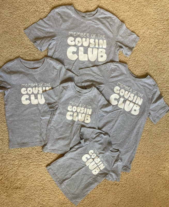 Cousin Crew TShirts Lot Of 5 Cat&Jack Gray Sizes 14/16, 10/12, 5T, 3T, 2T EUC