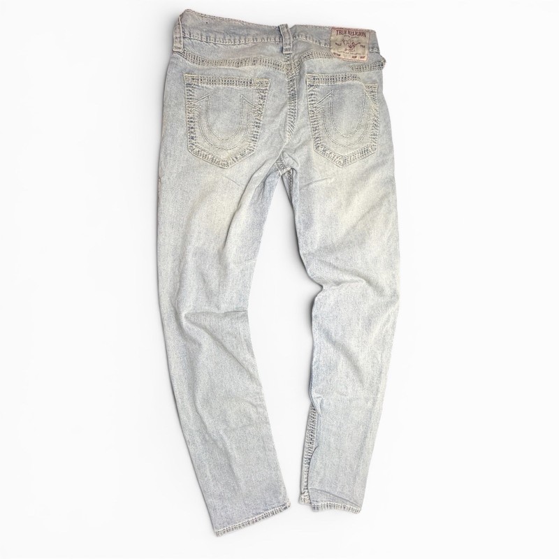 True Religion Men’s Rocco Relaxed Skinny Size 34 Light Wash