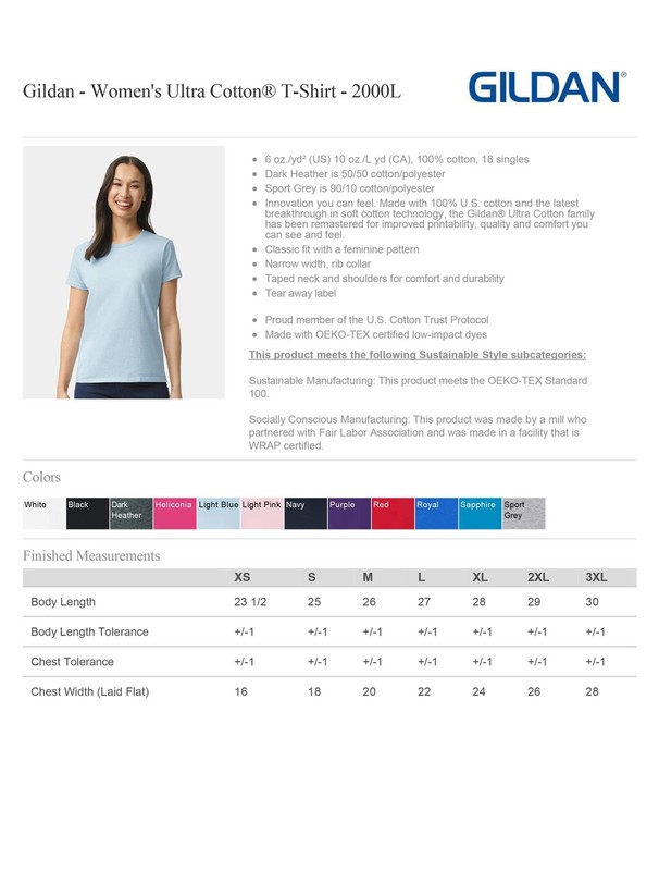 Gildan Women's Ultra Cotton T Shirt Short Sleeve Tee Classic Fit T-Shirt G200L gallery