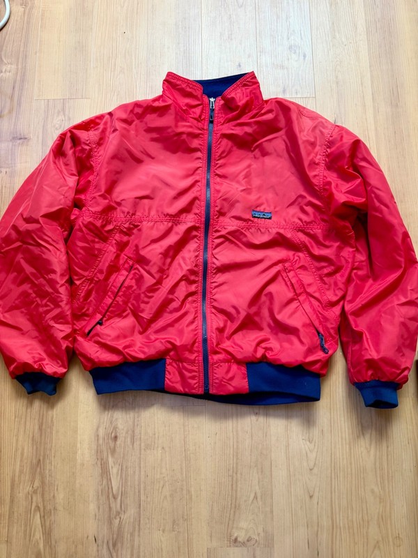 Vintage Patagonia USA Made Fleece Lined Bomber Jacket Red Mens L