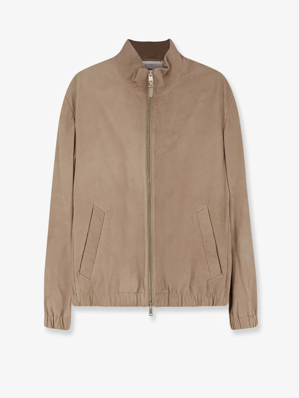 BOSS Men’s Regular Fit Leather Jacket Beige 50554305
