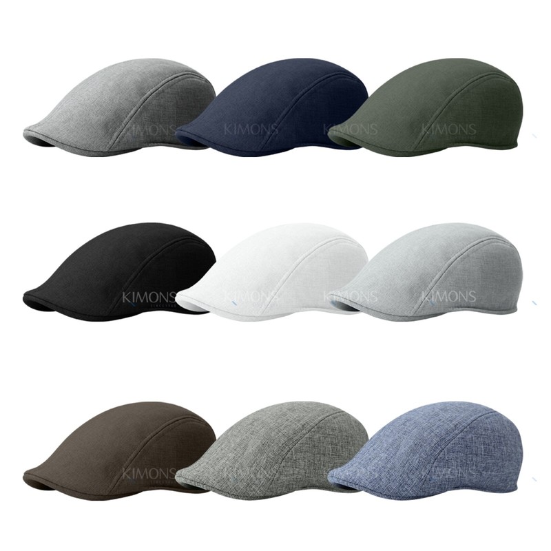 Summer Linen Plain Newsboy Gatsby Cap Ivy Hat Golf Driver Mens Flat Cabbie I gallery