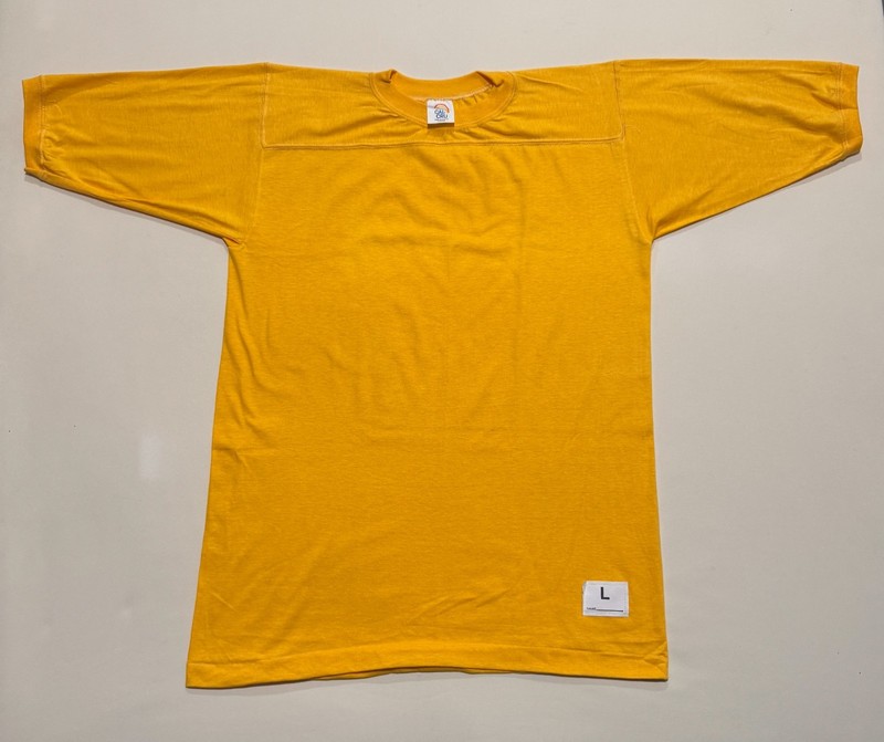 Vintage Cal Cru Adult L Yellow Lot (6) Football Jersey 50/50 T-shirts Blanks NOS gallery