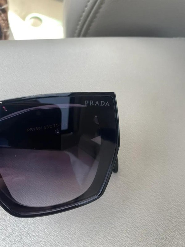 PRADA PR18WS Oversized Geometric Black Gradient Gray Sunglasses Women Designer gallery
