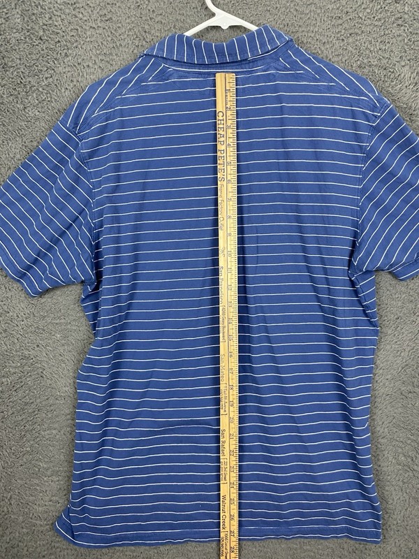 Relwen Jersey Stripe Polo Mens Large Blue Lightweight Durable gallery