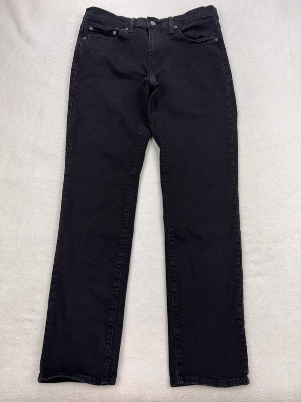 Levis 511 Premium Jeans Men 33×32 Black Slim Fit Stretch Distressed Denim