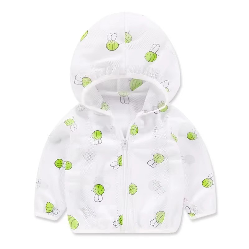 Toddler Kids Summer Sunscreen Jacket Breathable Mesh Hooded Thin Coat Sun Wear