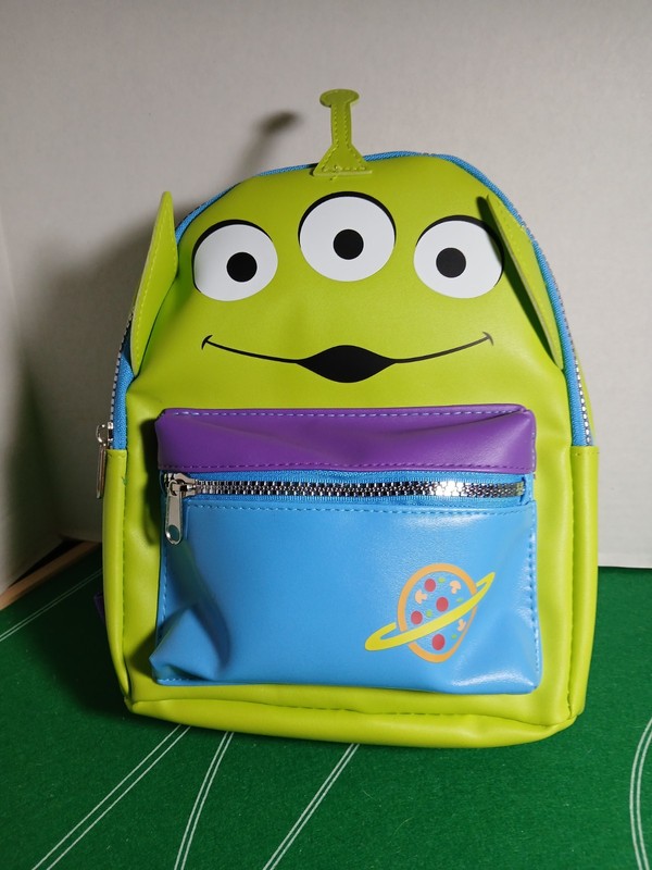 Disney Pixar Toy Story Alien Small Colorblock Backpack Zip Adjustable Straps