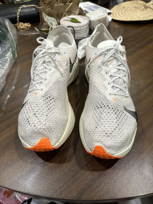 Size 12.5- Nike ZoomX VaporFly Next% 3 White Particle orange DX7957-100