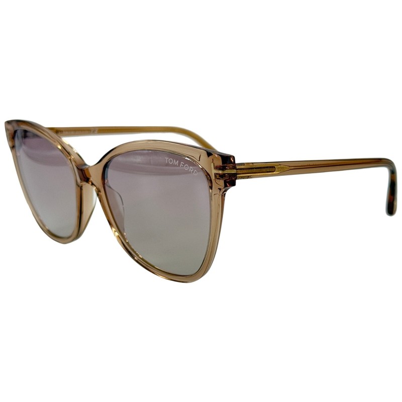 Tom Ford TF844 Ani Womens Plastic Sunglass 45G Shiny Light Brown 58-18 Italy