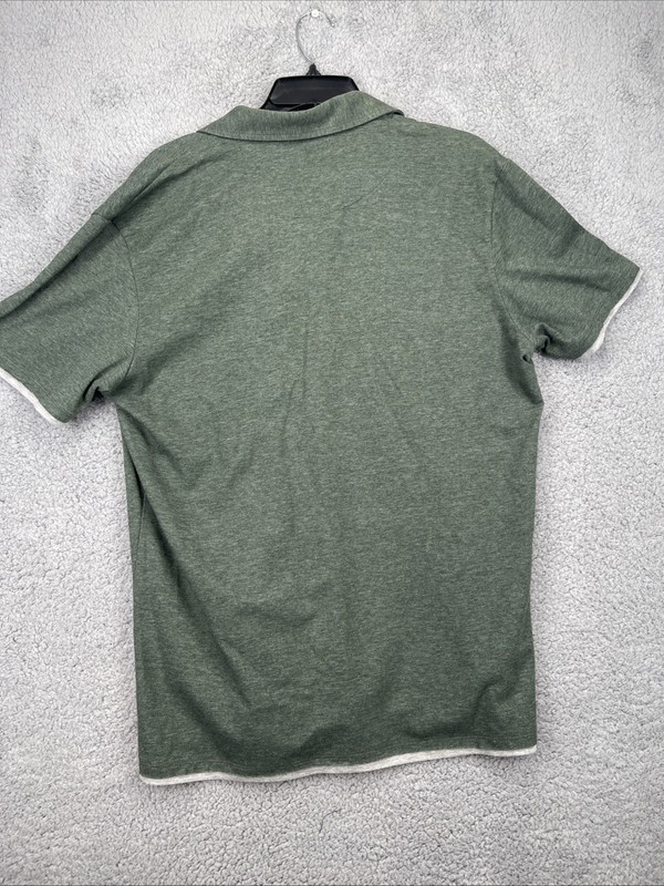 7D 7 Diamonds Mens Large Lt Green Heathered Gray Stripe Core Polo Shirt gallery