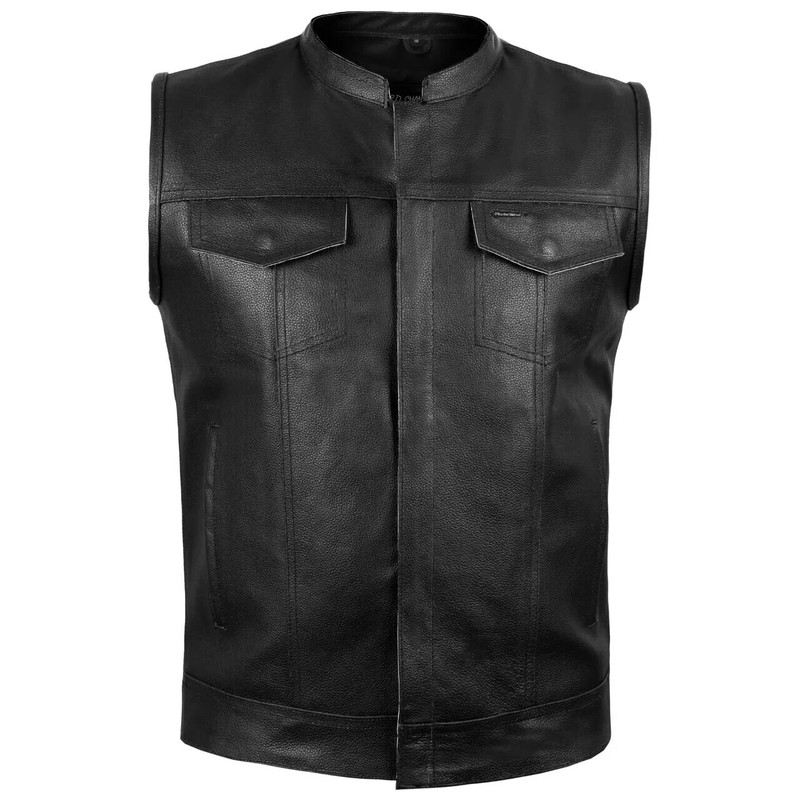 ARD® Men’s SOA Motorcycle Club Vest Leather Concealed Carry Biker Waistcoat