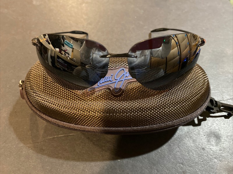 Maui Jim MJ Sport Sugar Beach MJ-421-02 62-12-127 Black Rimless Sunglasses Japan