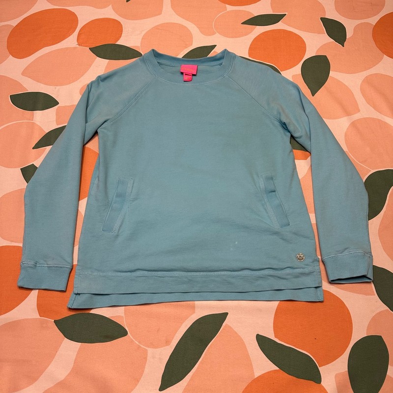 Lily Pulitzer Mini Beach Comber Sweatshirt Girls XL Extra Large 12-14 Blue READ