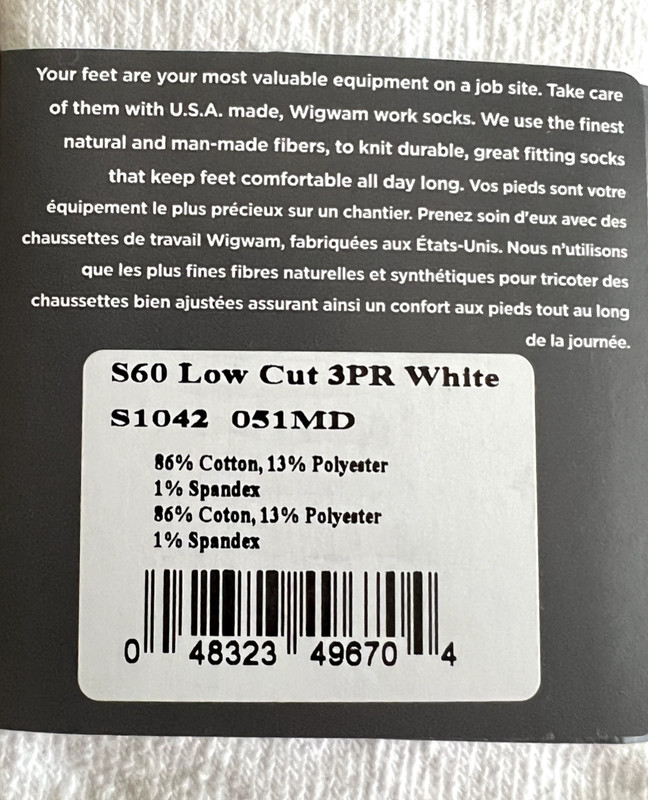 WIGWAM 6-PAIRS MY FAVORITE PAIR NO-SHOW COTTON BLEND WHITE SZ MD FIT 5-9.5 SHOE gallery