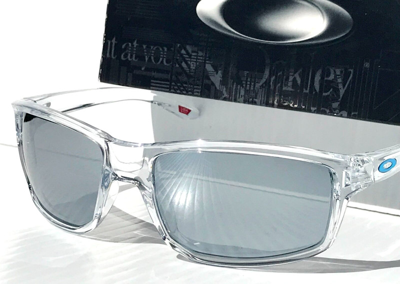 NEW Oakley GIBSTON Polished Clear POLARIZED Galaxy Chrome Lens Sunglass 9449