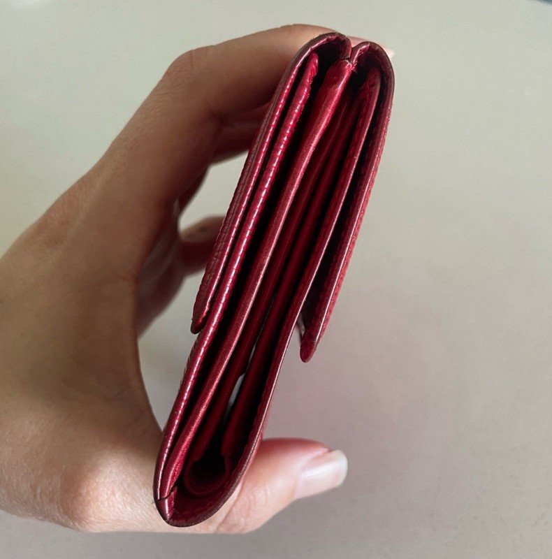 Authentic Louis Vuitton LV Red Epi Leather Compact Tri-Fold Wallet (11cm x 10cm) gallery