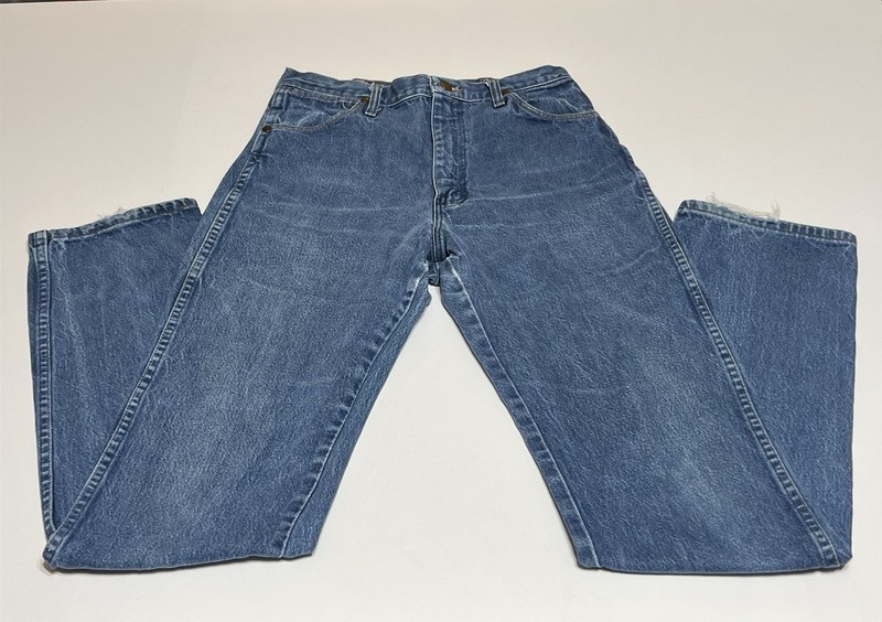 Vtg Wrangler Jeans Womens Tag 11×34 (28×33) Stained 14MWZ Cowboy Cut USA Denim