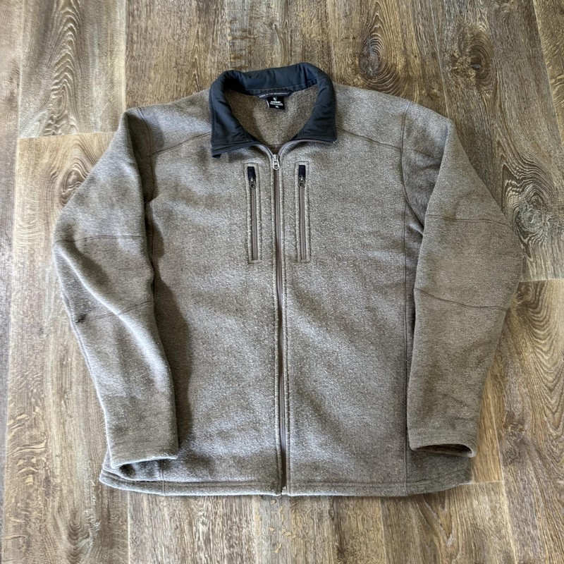 Kuhl Interceptr Fleece Jacket Mens XL Oatmeal Full Zip Sweater Jacket Outdoor
