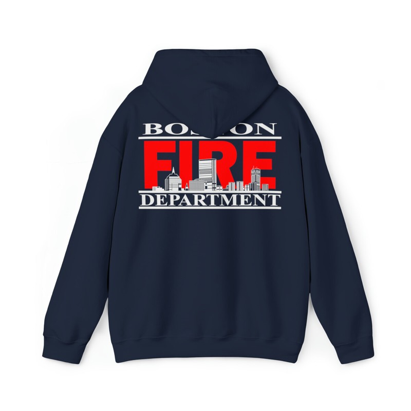 Boston Fire Department Skyline Cityscape Unisex Heavy Blend™ Hooded Sweatshirt