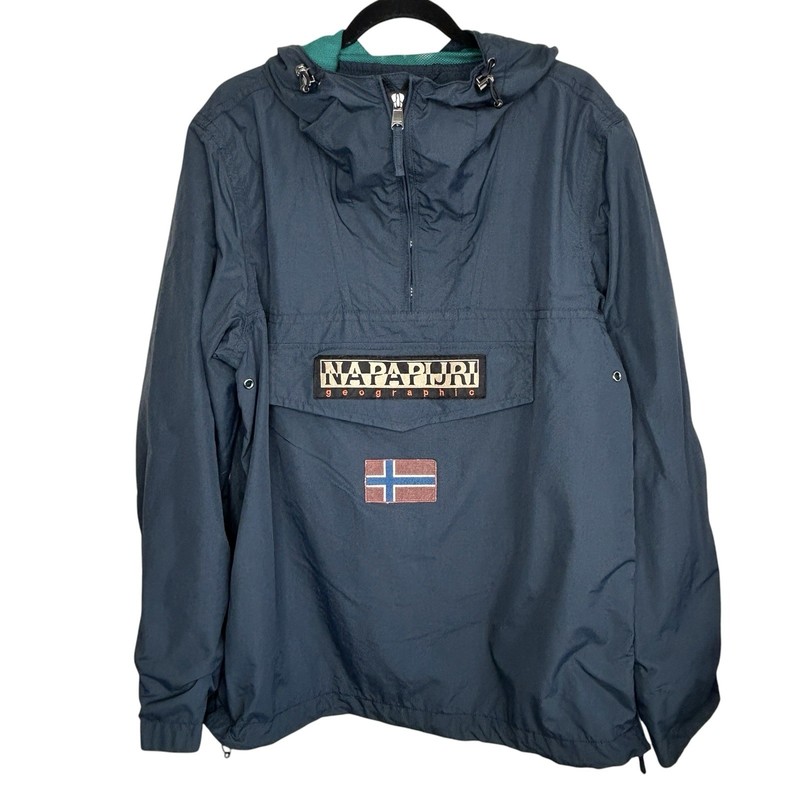 Napapijri Rainforest Anorak Hooded Jacket Mens XL Gorp Travel Hiking Outdoors