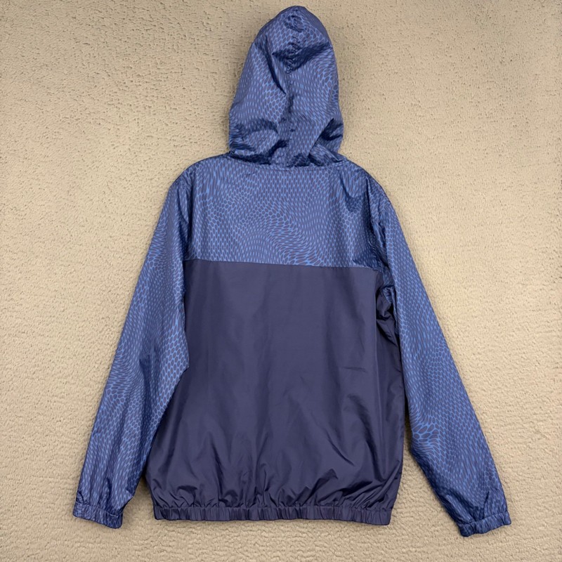 Superman Rain Jacket Medium Blue Colorblock Full Zip Hooded Pockets Outdoor Dad gallery
