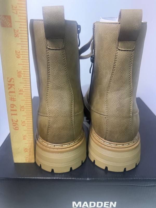 New Madden NYC Mens Faux Leather McCoyy Boots Comfort Foam Insole Taupe Size 12 gallery