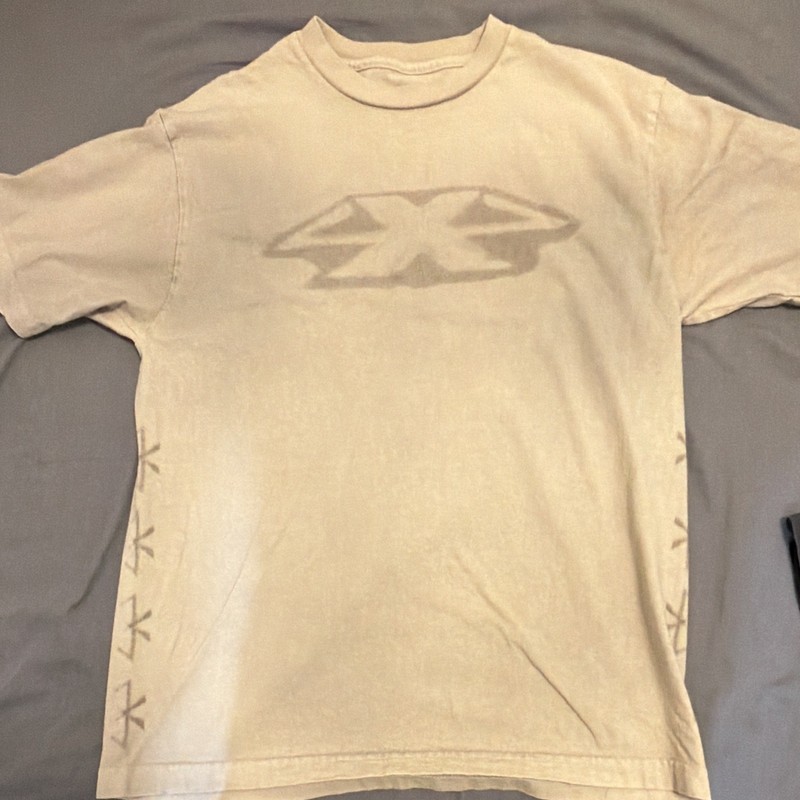 Travis Scott Cactus Jack Four X Four Men’s Beige Graphic Logo Tee Size M