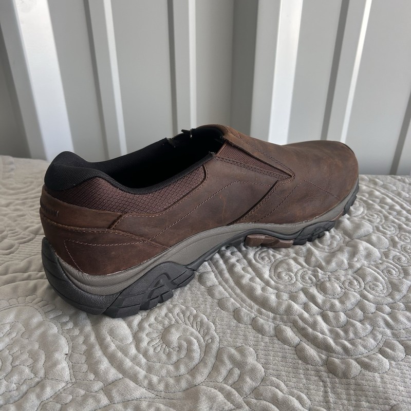 Merrell Moab Adventure Moc Brown Leather Hiking Shoes Vibram 14 Wide Width Big gallery