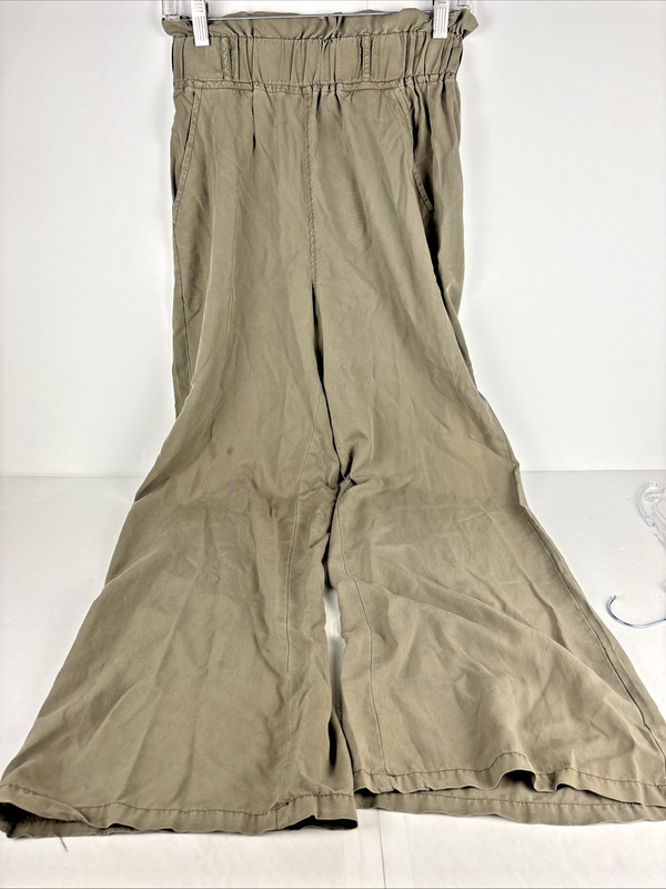 Miami Women’s Wide Leg Pants Small Olive Tencel Lyocell Pull-On Elastic Waist