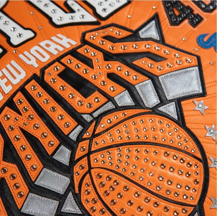 P-P New York Knicks Limited Edition Orange Leather Jacket gallery