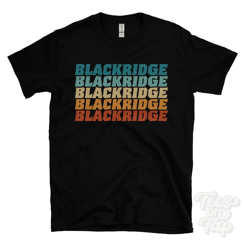 BLACKRIDGE RETRO STYLE 5 LINES T-SHIRT bathgate west lothian hometown uk