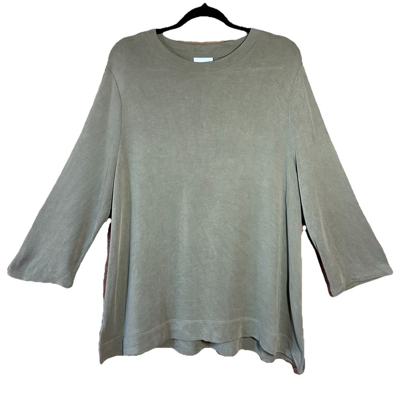 Light Olive Green 3/4 Sleeve Tunic Modal Top By J. Jill