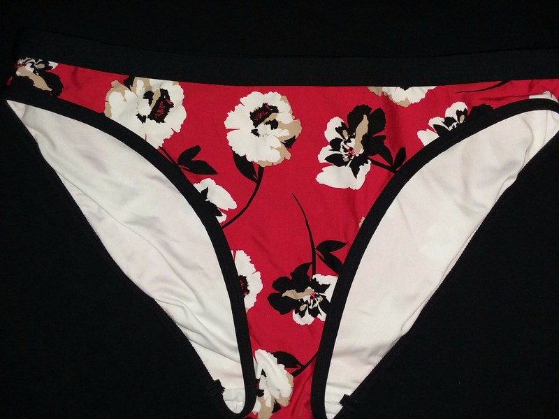 Calvin Klein Red Floral Bikini, Size Small, Bottom-Only