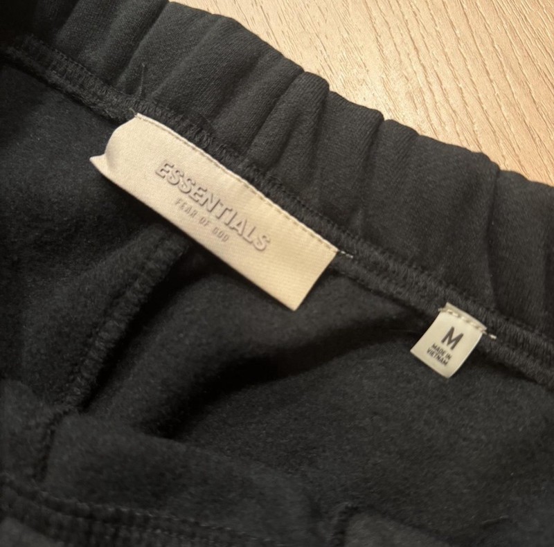 Essentials Men's Black Sweat Shorts Pockets Drawstring Elastic Waist Logo gallery