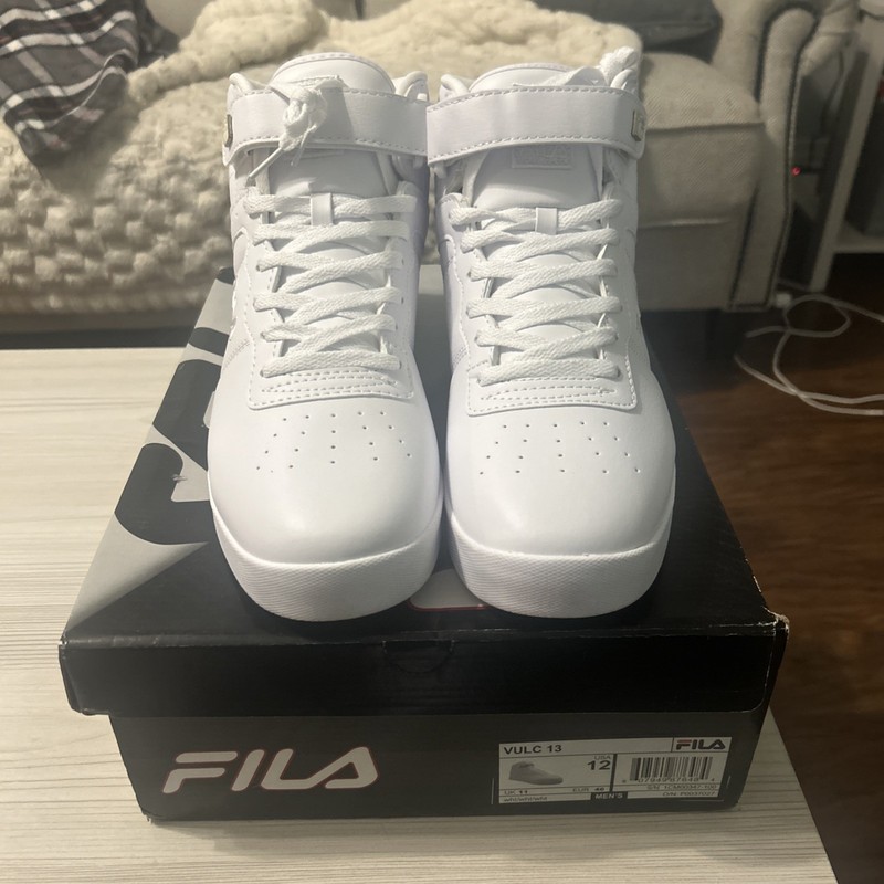 FILA White On White High Top Sneakers Shoes 1CM00347-100 Men Size 12