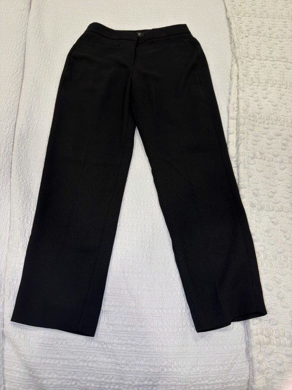 J.Crew Women’s Black Dress Pants Straight Leg Button Hook & Eye Zip Flat Front