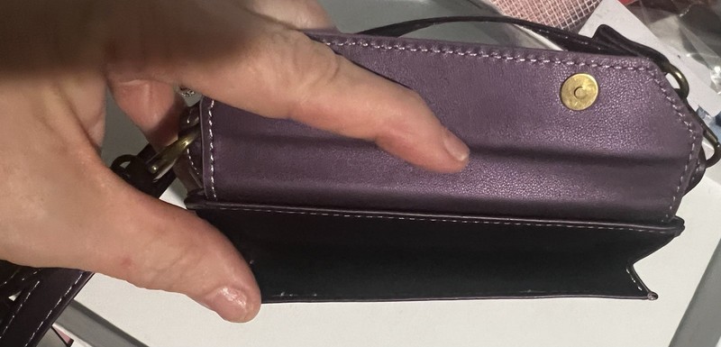 Dark Purple Crossbody Phone Wallet Purse Pocket On Outside Zipper Closure gallery