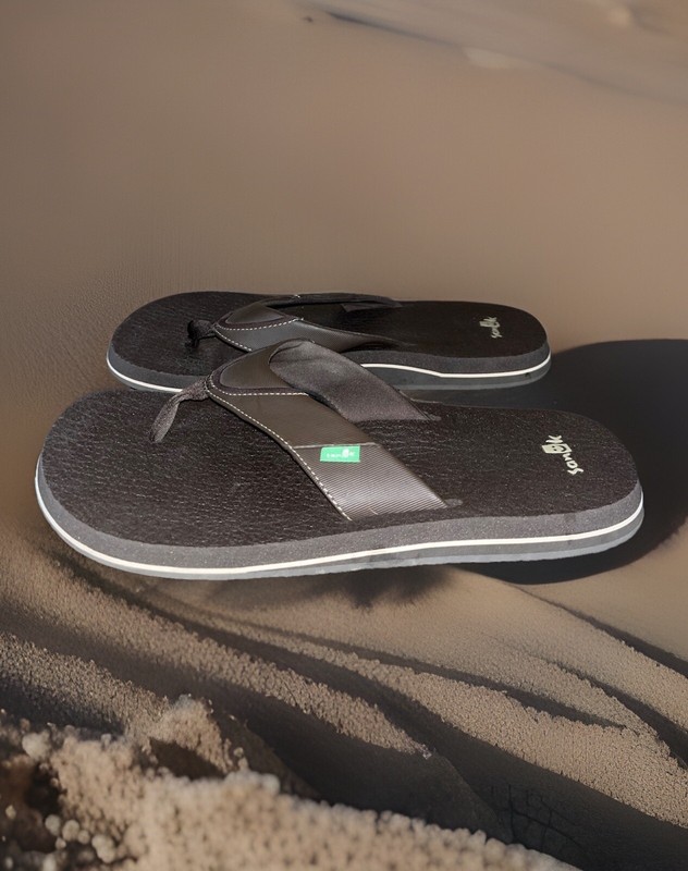 SANUK Men’s Brown Beer Cozy Summer Beach Flip Flops Sandals SMS2839C Size 11 VGC gallery